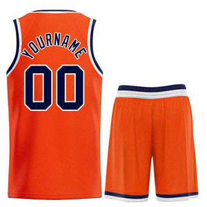 Custom Orange Navy-White Bull Classic Sets Basketball Jersey