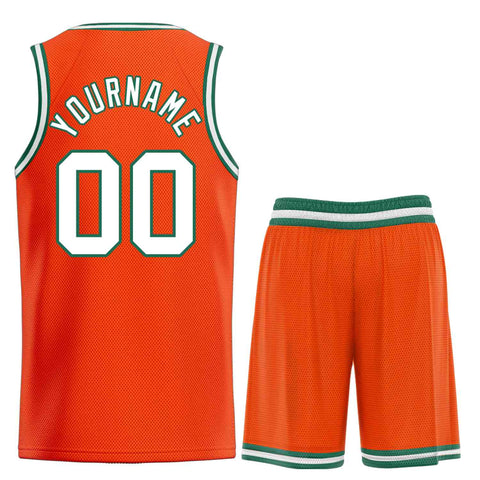 Custom Orange White-Green Bull Classic Sets Basketball Jersey