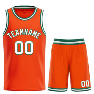 Maillot de basket-ball personnalisé Orange blanc-vert Bull Classic