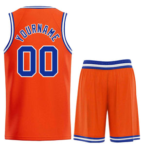 Custom Orange Royal-White Bull Classic Sets Basketball Jersey