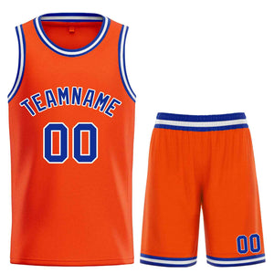 Custom Orange Royal-White Bull Classic Sets Basketball Jersey