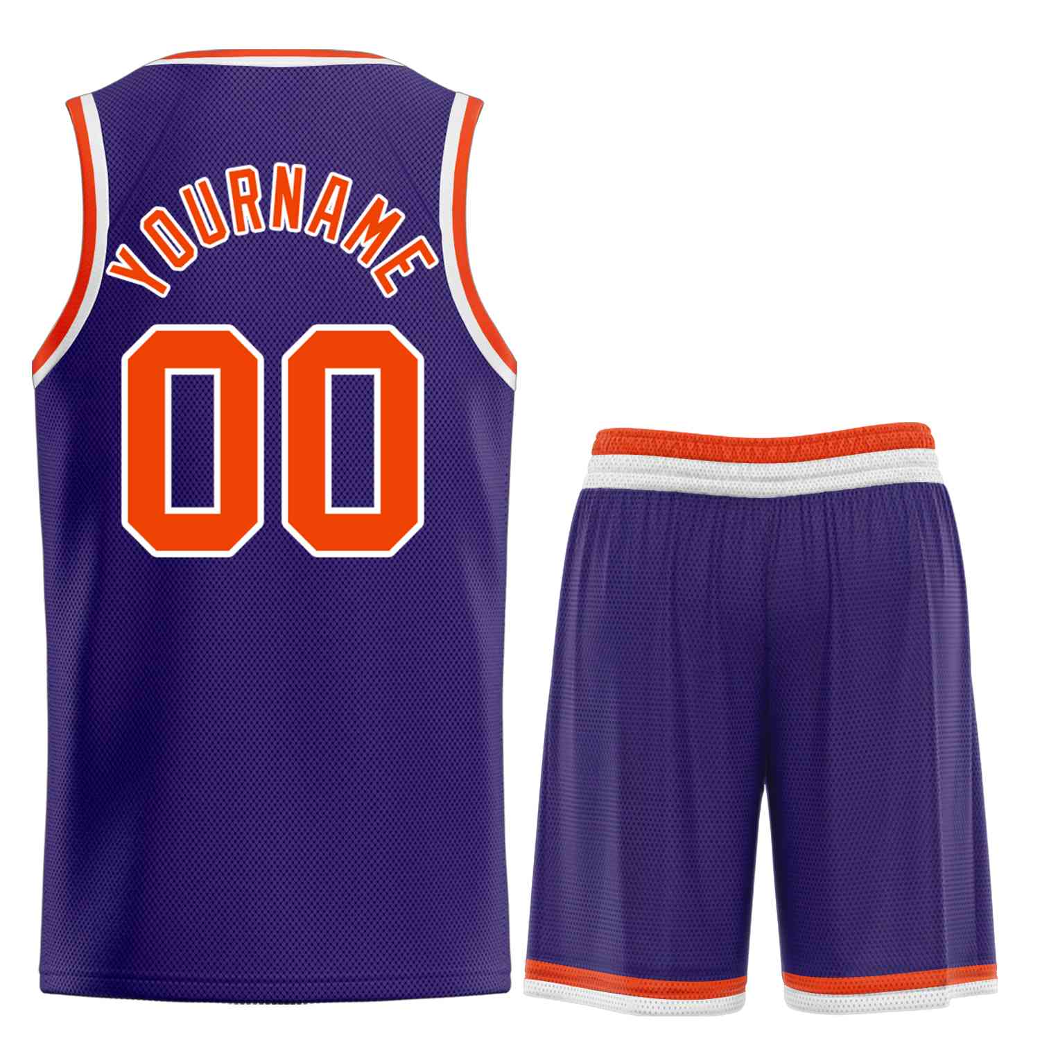 Maillot de basket-ball incurvé personnalisé, violet, Orange-blanc, ensembles classiques de taureau