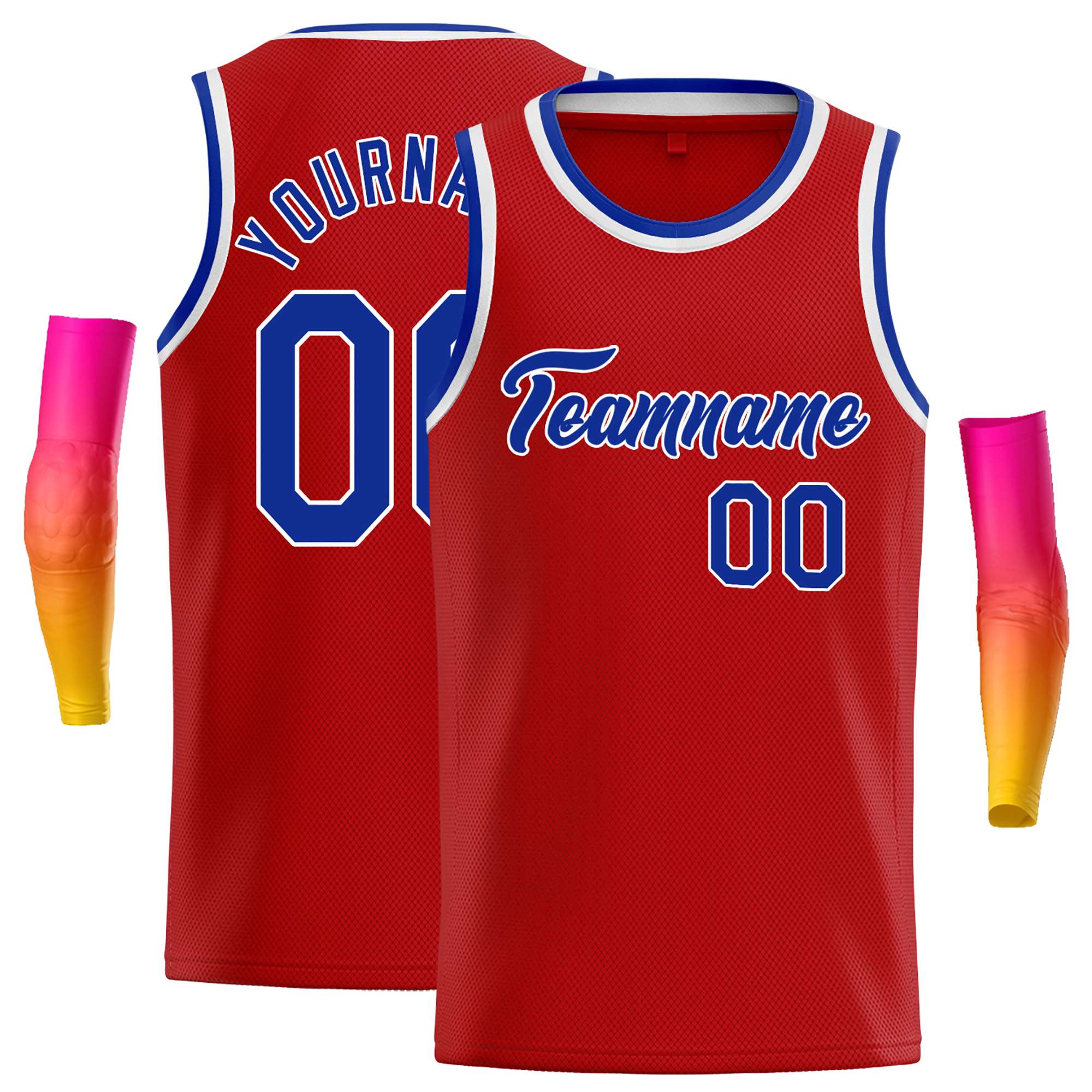 Maillot de basket-ball décontracté, haut classique rouge Royal-blanc personnalisé