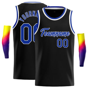 Custom Black Royal-White Classic Tops Casual Basketball Jersey