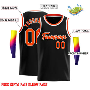 Custom Black Orange-White Classic Tops Casual Basketball Jersey