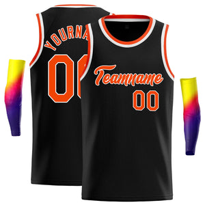 Custom Black Orange-White Classic Tops Casual Basketball Jersey