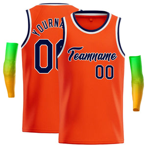 Maillot de basket-ball décontracté, personnalisé, Orange, marine et blanc, hauts classiques