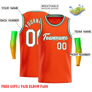 Maillot de basket-ball décontracté, haut classique Orange blanc-vert personnalisé