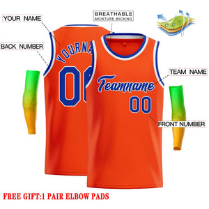 Custom Orange Royal-White Classic Tops Casual Basketball Jersey