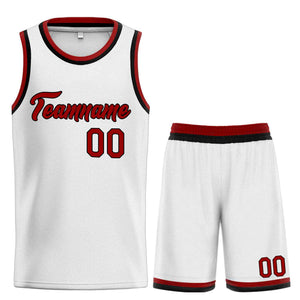 Custom White Maroon-Black Heal Sports Uniform Classic Sets Basketball Jersey