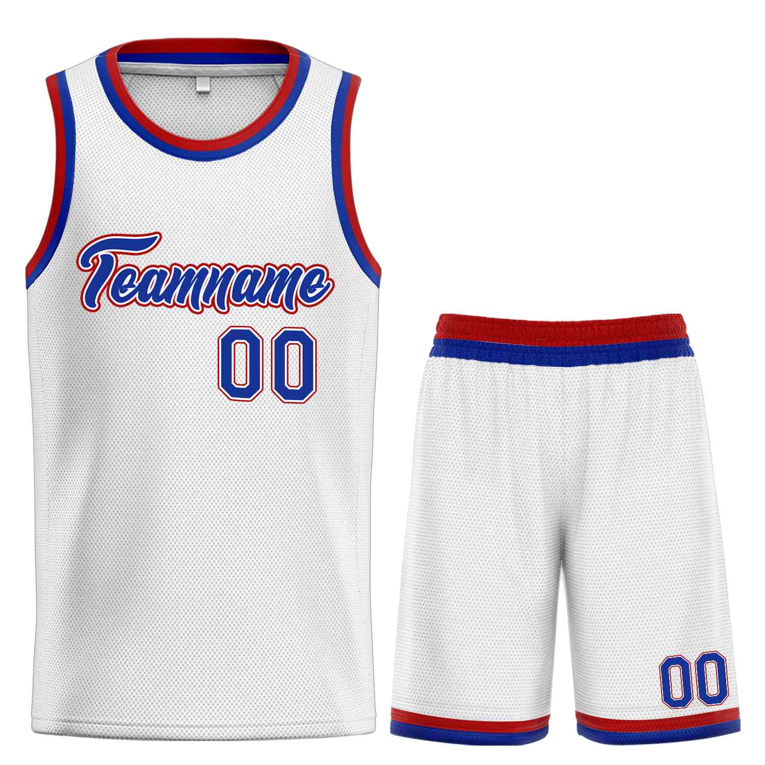 Custom White Royal-Red Heal Sports Uniform Classic Sets Basketball Jersey