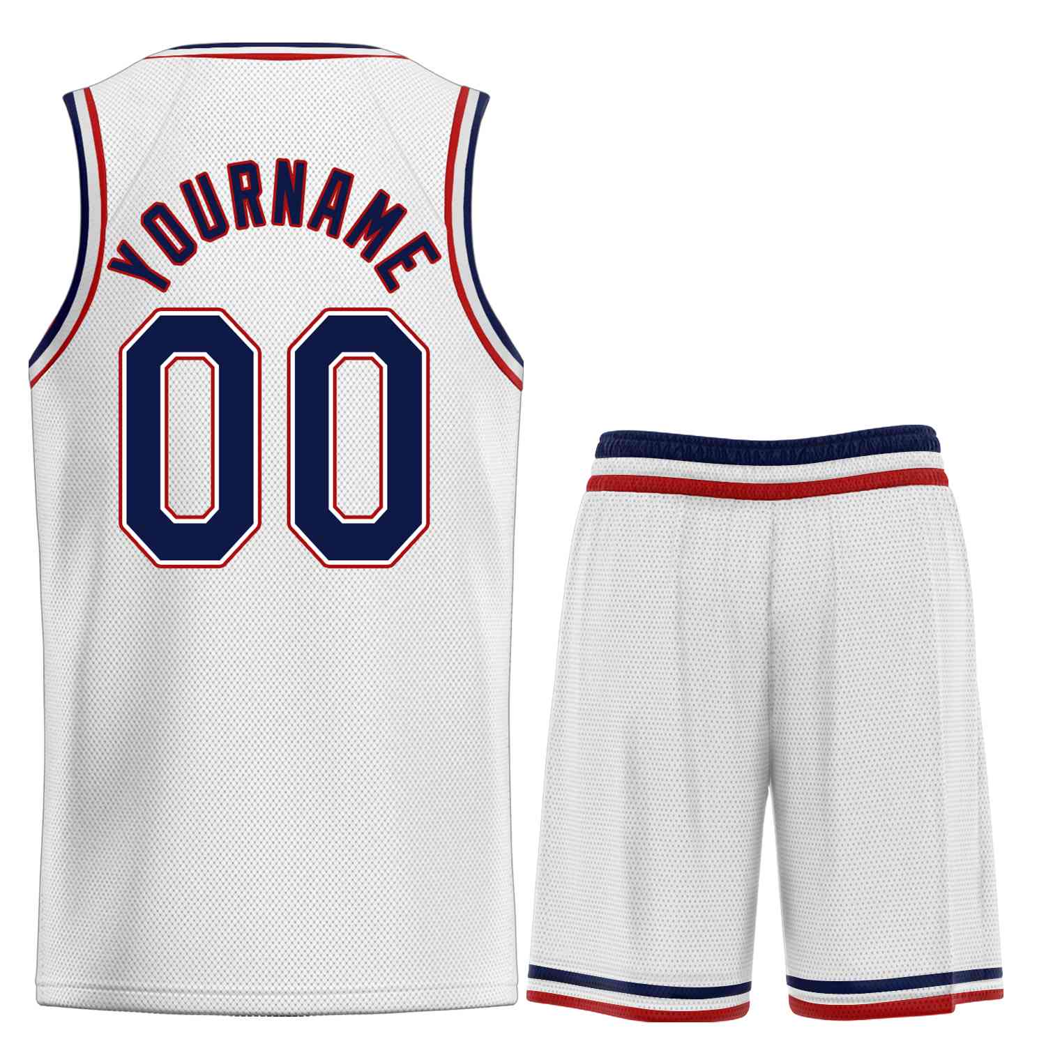 Uniforme de sport de guérison personnalisé, blanc, rouge marine, ensembles classiques, maillot de basket-ball