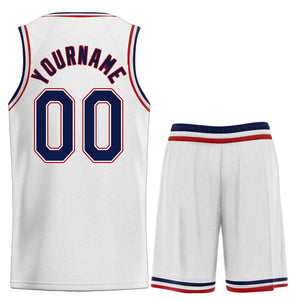 Custom White Navy-Red Heal Sports Uniform Classic Sets Basketball Jersey