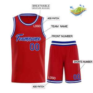 Uniforme de sport personnalisé rouge Royal-blanc, ensembles classiques de basket-ball, maillot de basket-ball