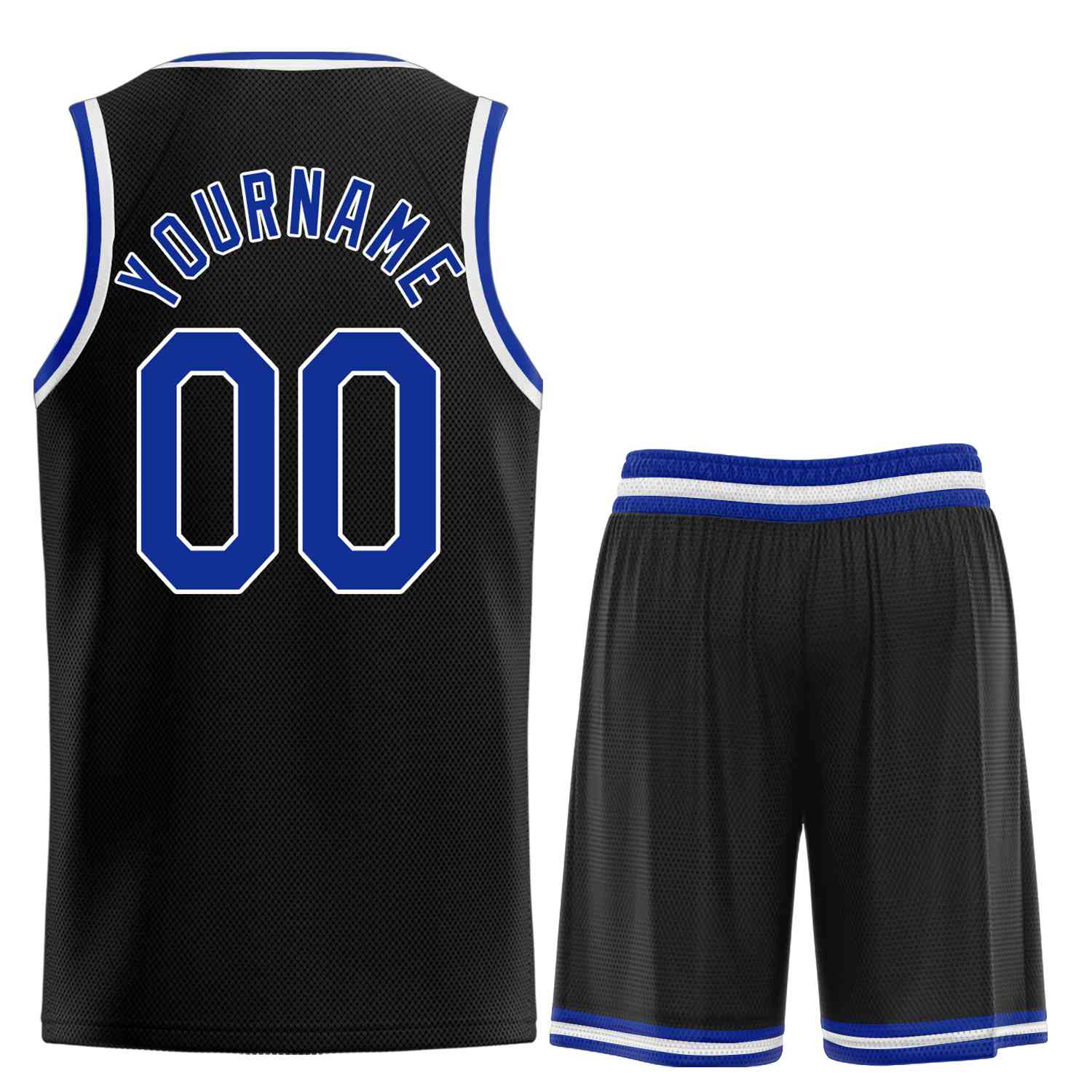 Uniforme de sport personnalisé noir Royal-blanc, ensembles classiques, maillot de basket-ball