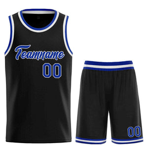 Uniforme de sport personnalisé noir Royal-blanc, ensembles classiques, maillot de basket-ball