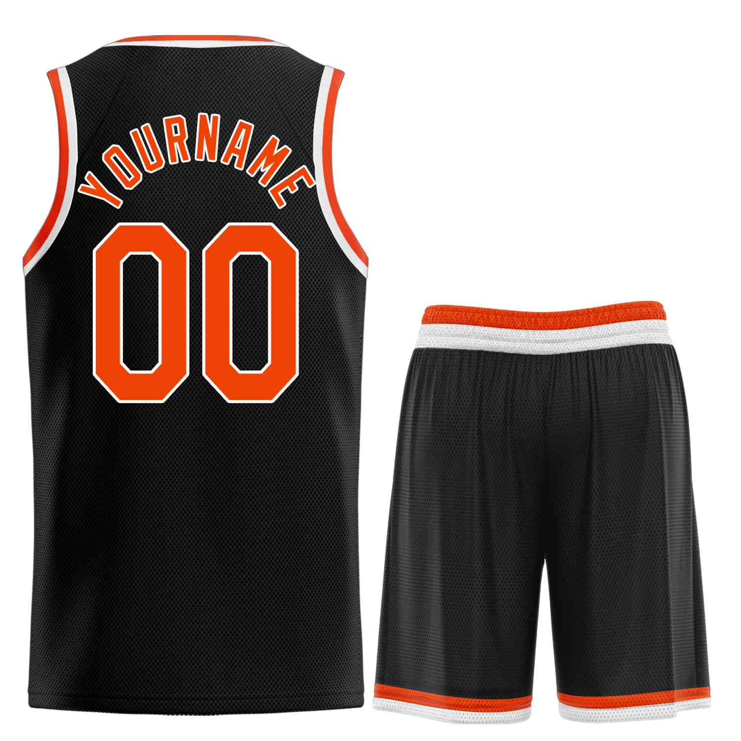 Uniforme de sport personnalisé noir Orange-blanc, ensembles classiques de basket-ball, maillot de basket-ball