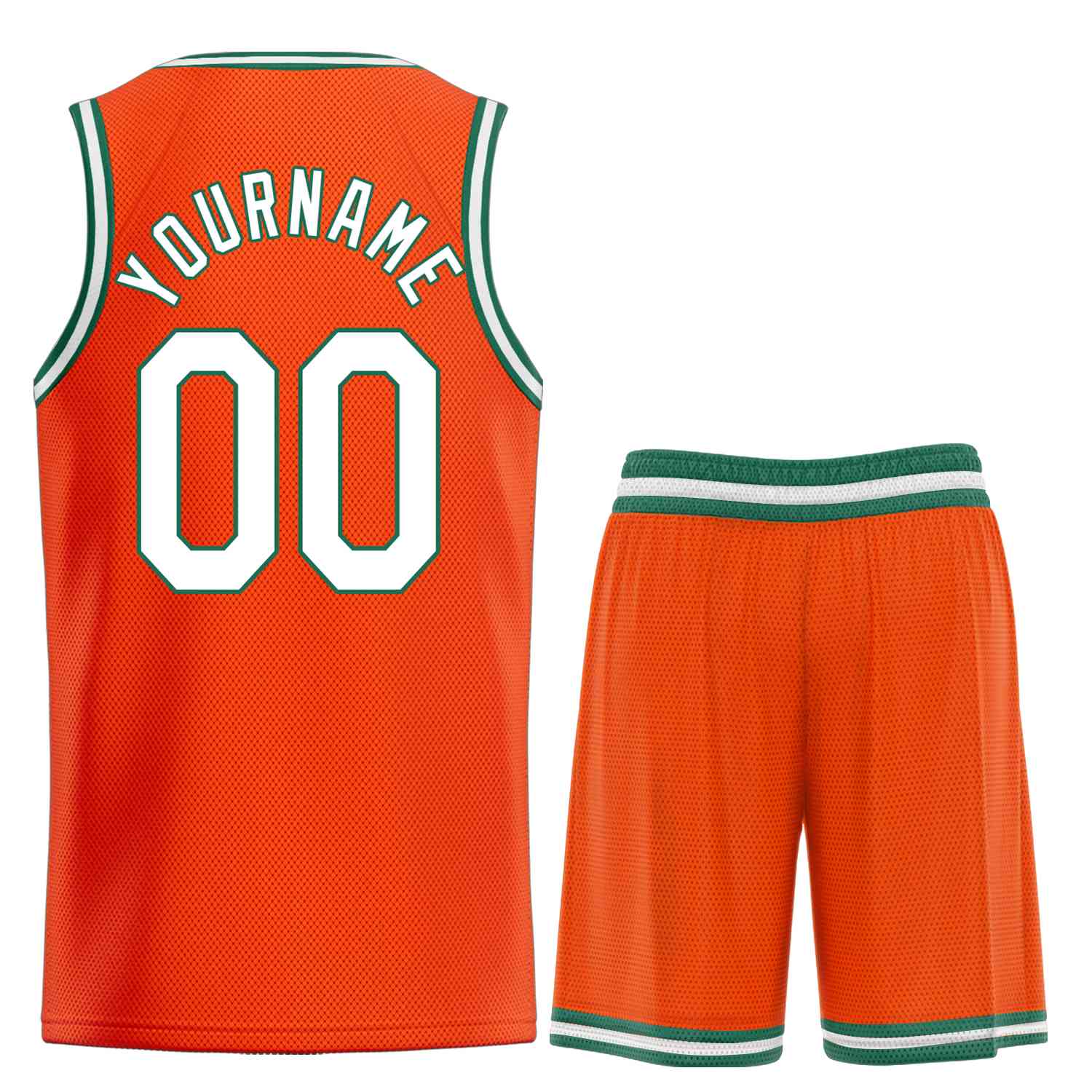 Custom Orange White-Green Heal Sports Uniform Classic Sets Basketball Jersey