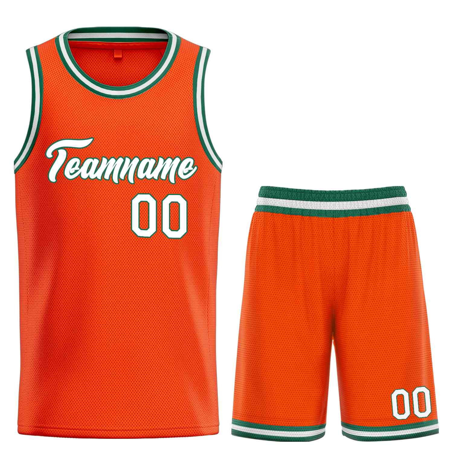 Uniforme de sport de guérison personnalisé Orange blanc-vert, ensembles classiques, maillot de basket-ball