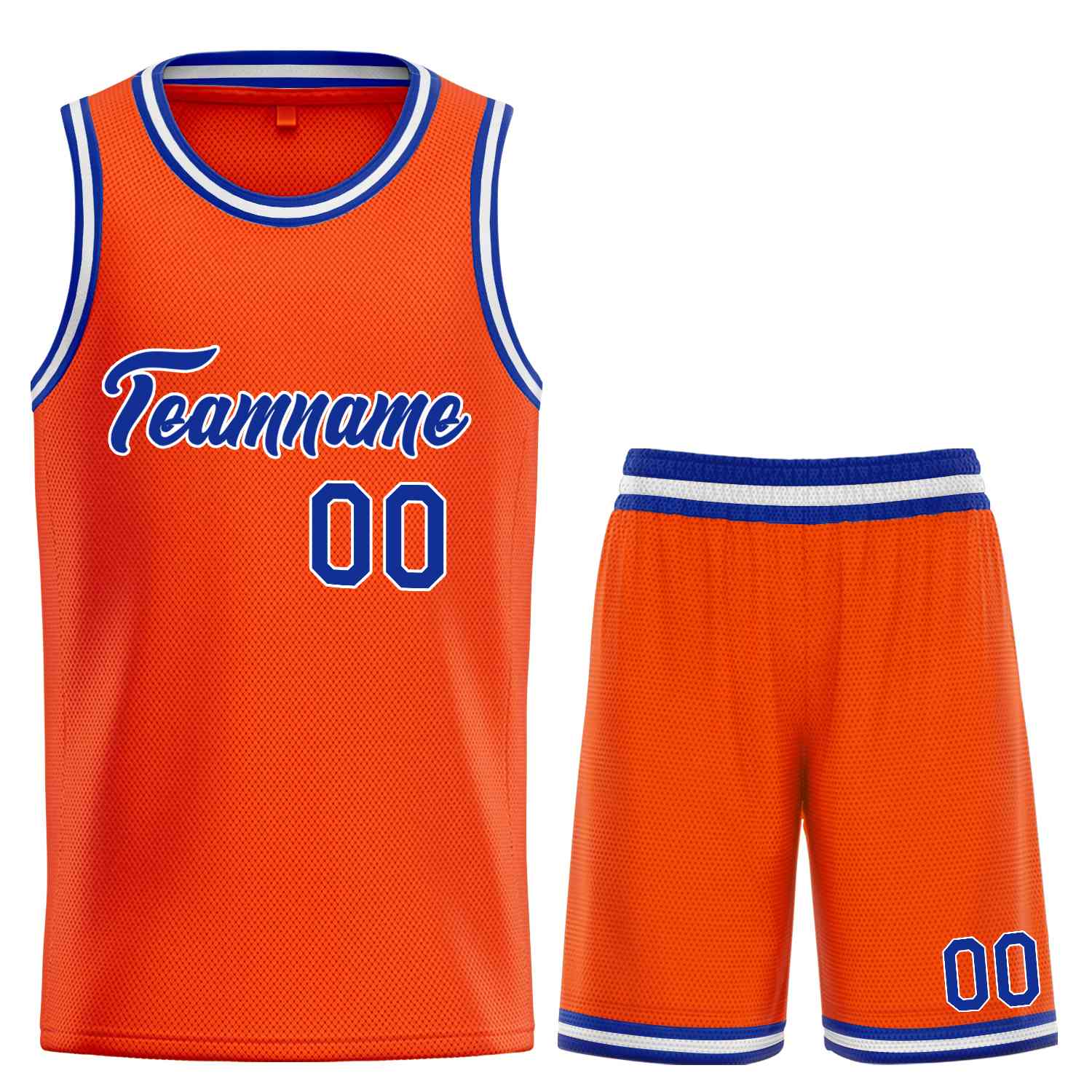 Uniforme de sport de guérison Orange Royal-blanc personnalisé, ensembles classiques, maillot de basket-ball