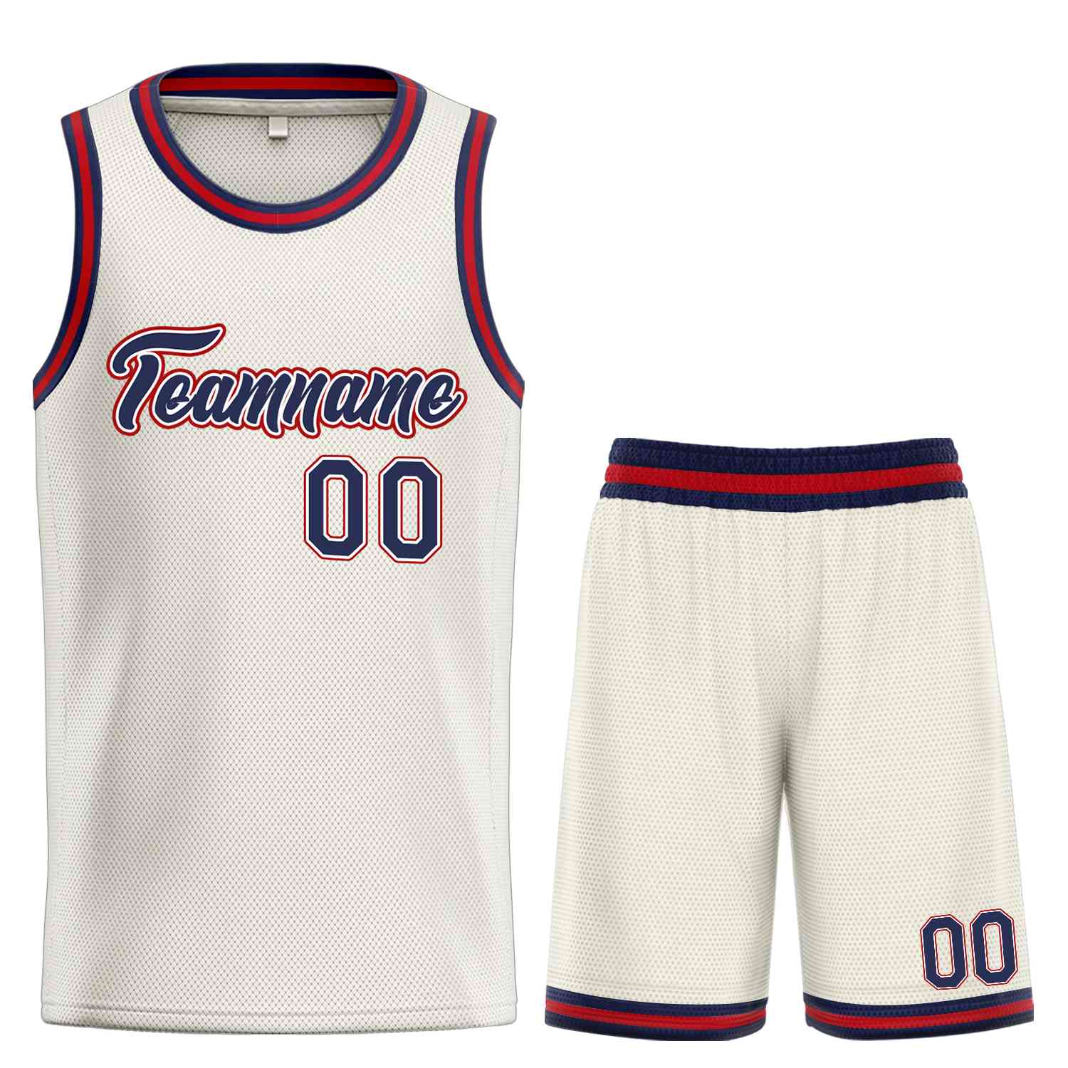 Uniforme de sport personnalisé crème marine-marron, ensembles classiques, maillot de basket-ball