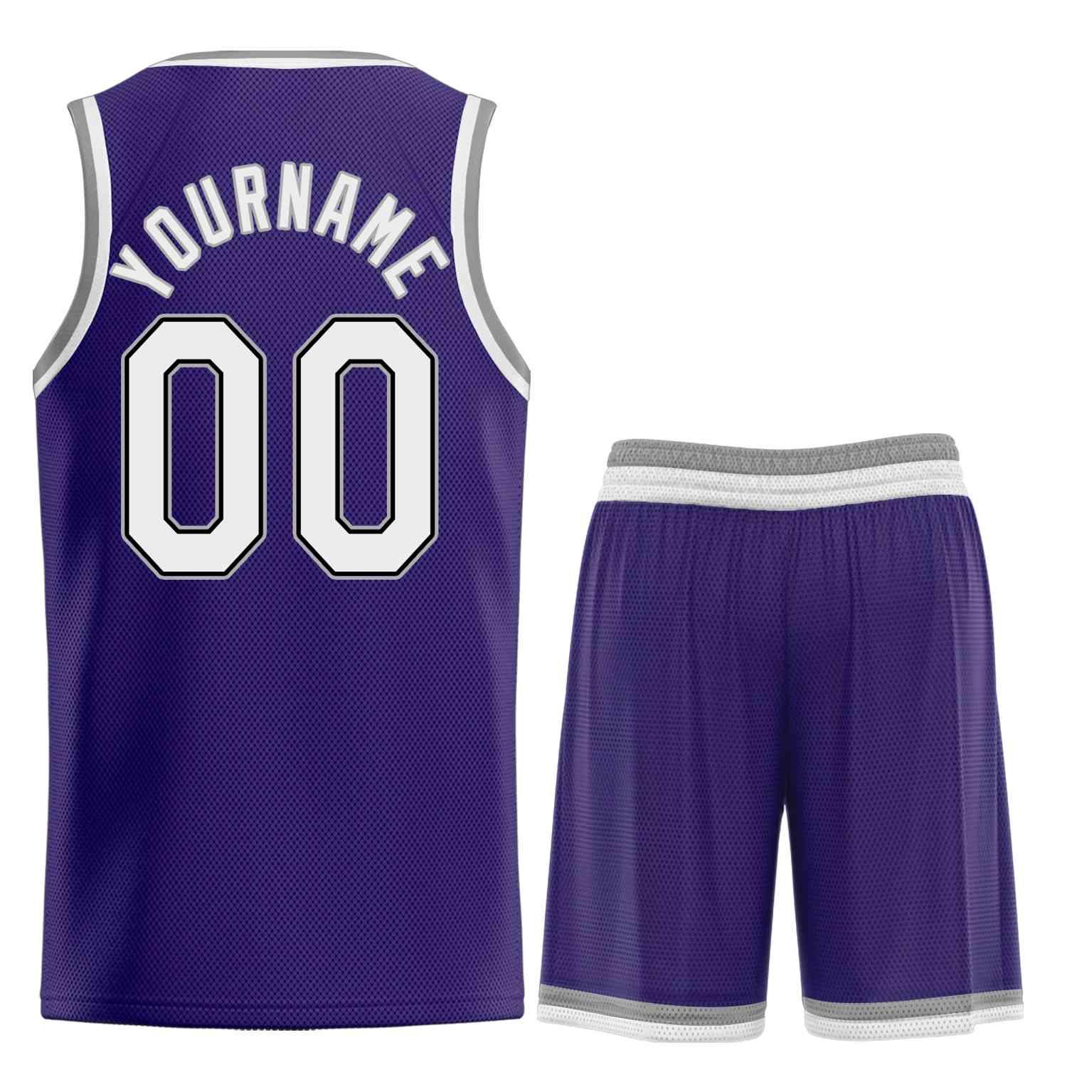 Uniforme de sport de guérison personnalisé violet blanc-noir, ensembles classiques, maillot de basket-ball