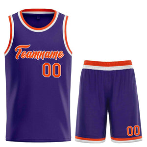 Uniforme de sport de guérison violet Orange-blanc personnalisé, ensembles classiques, maillot de basket-ball