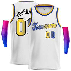 Custom White Royal-Black Classic Tops Fonts Gradient Fashion Tops Men Casual Basketball Jersey