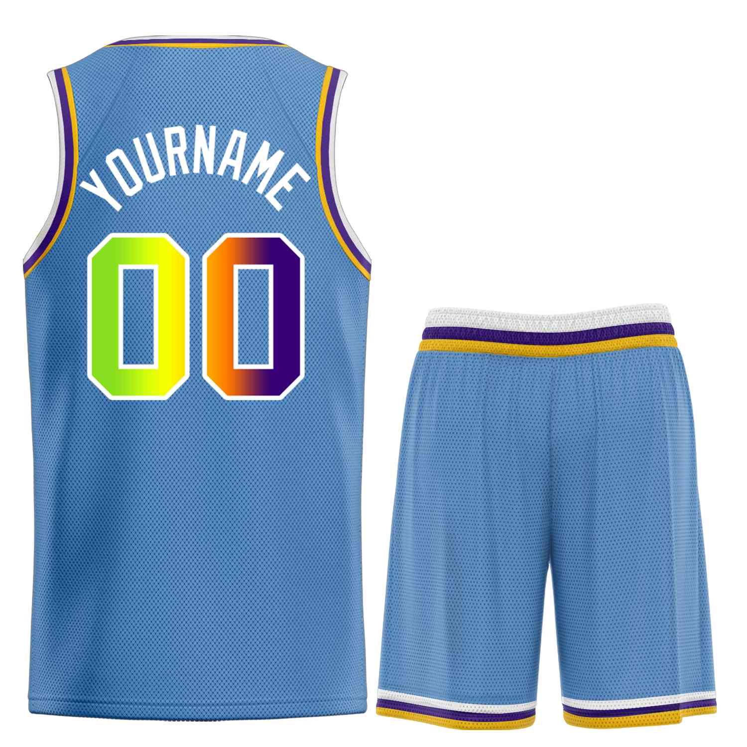 Custom Light Blue Green-White Bull Classic Sets Basketball Jersey