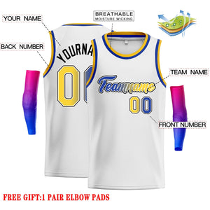 Custom White Navy-Black Classic Tops Fonts Gradient Fashion Tops Men Casual Basketball Jersey