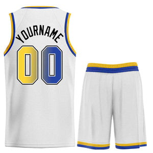 Ensembles classiques blancs Royal-noir personnalisés, maillot de basket-ball uniforme de sport