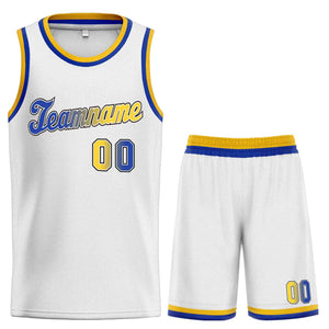 Ensembles classiques blancs Royal-noir personnalisés, maillot de basket-ball uniforme de sport