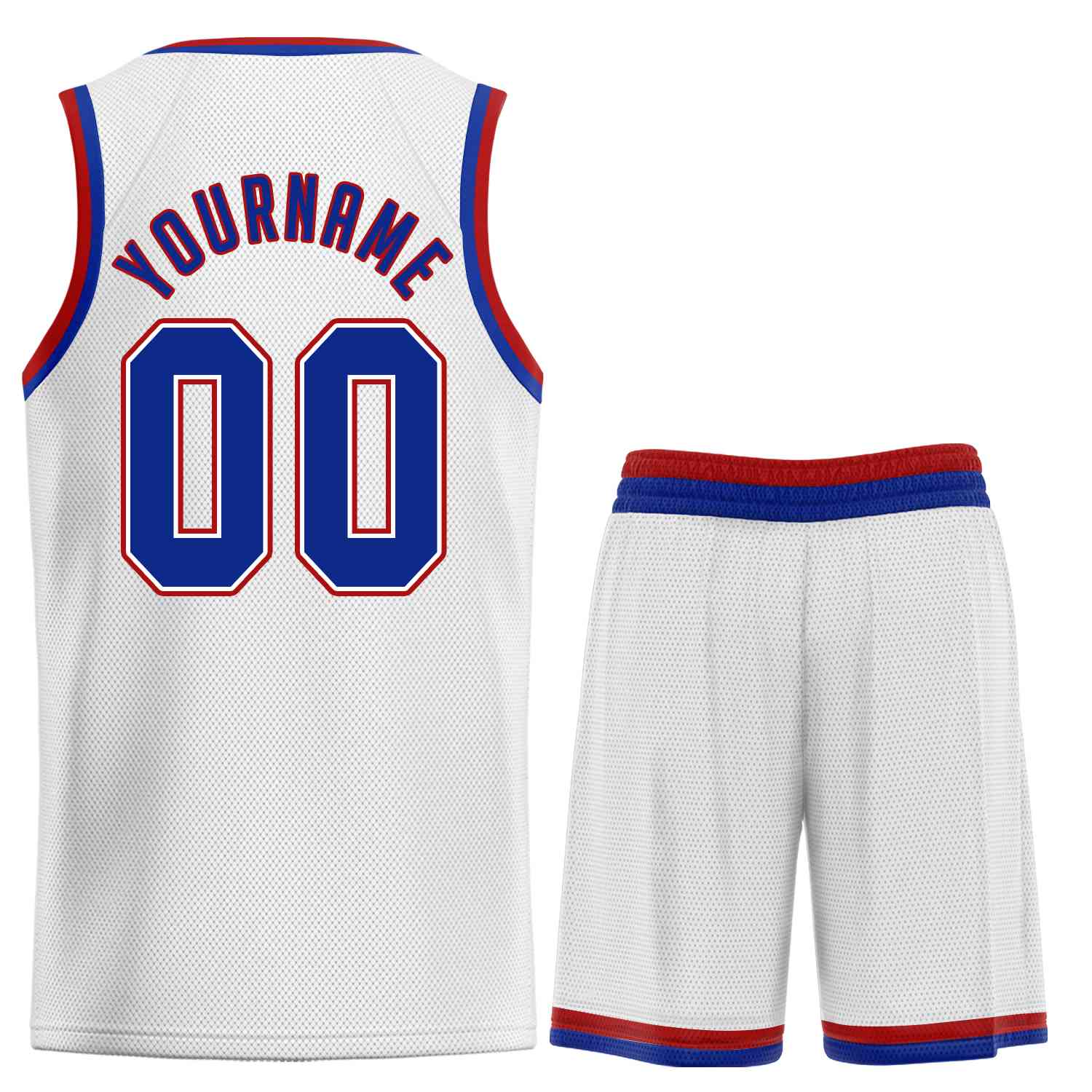 Custom White Royal-Red Classic Sets Sports Uniform Basketball Jersey