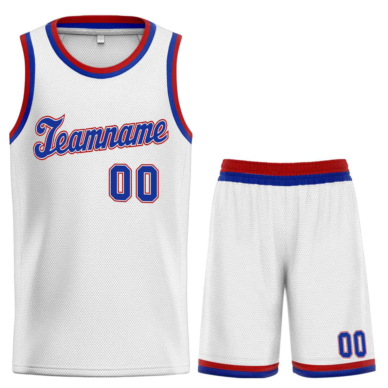 Custom White Royal-Red Classic Sets Sports Uniform Basketball Jersey