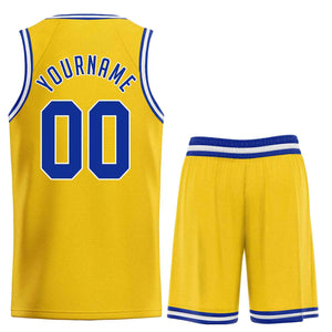 Custom Yellow Royal-White Classic Sets Sports Uniform Basketball Jersey