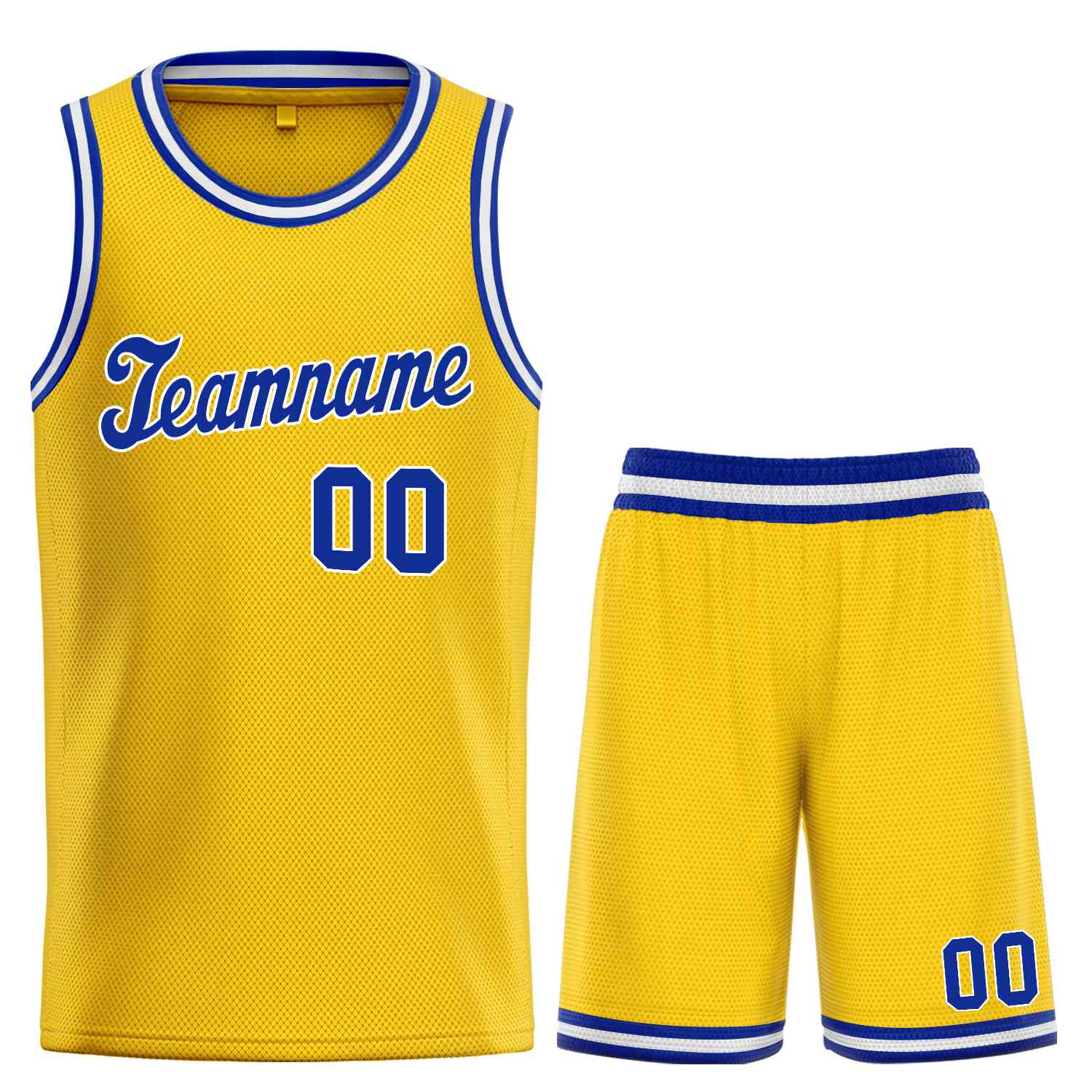 Ensembles classiques jaune Royal-blanc personnalisés, maillot de basket-ball uniforme de sport