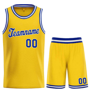 Custom Yellow Royal-White Classic Sets Sports Uniform Basketball Jersey