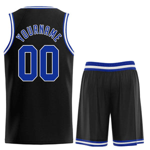 Maillot de basket-ball uniforme de sport, ensembles classiques noirs Royal-blanc personnalisés