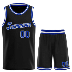 Maillot de basket-ball uniforme de sport, ensembles classiques noirs Royal-blanc personnalisés