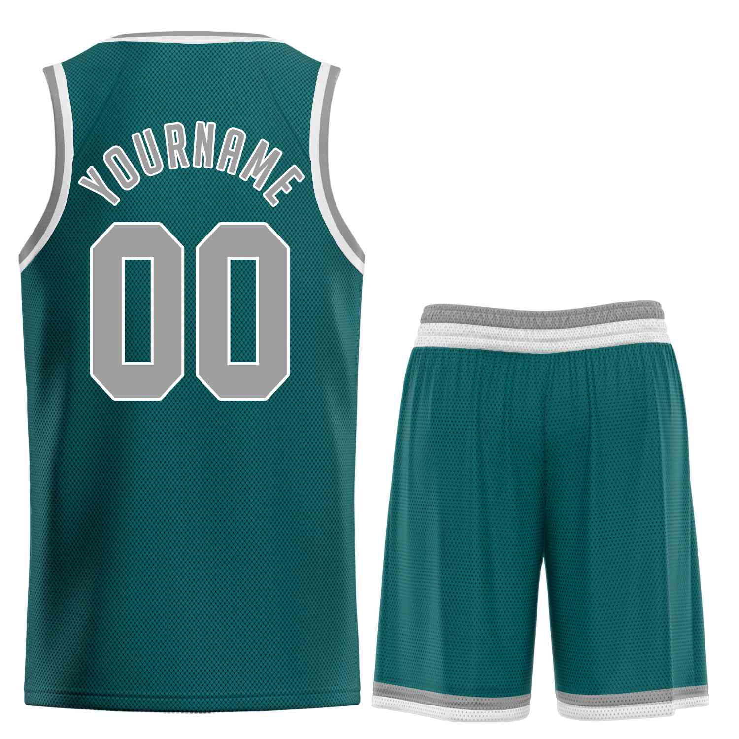 Custom Aqua Gray-White Classic Sets Sports Uniform Basketball Jersey