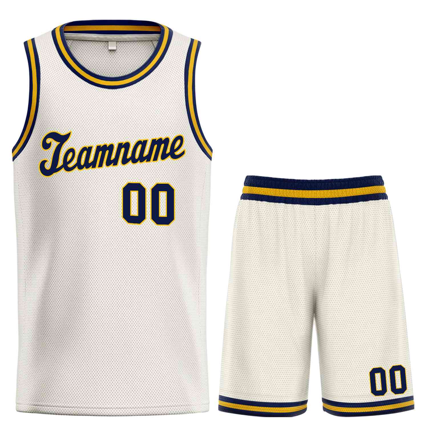 Ensembles classiques jaune marine crème personnalisés, uniforme de sport, maillot de basket-ball