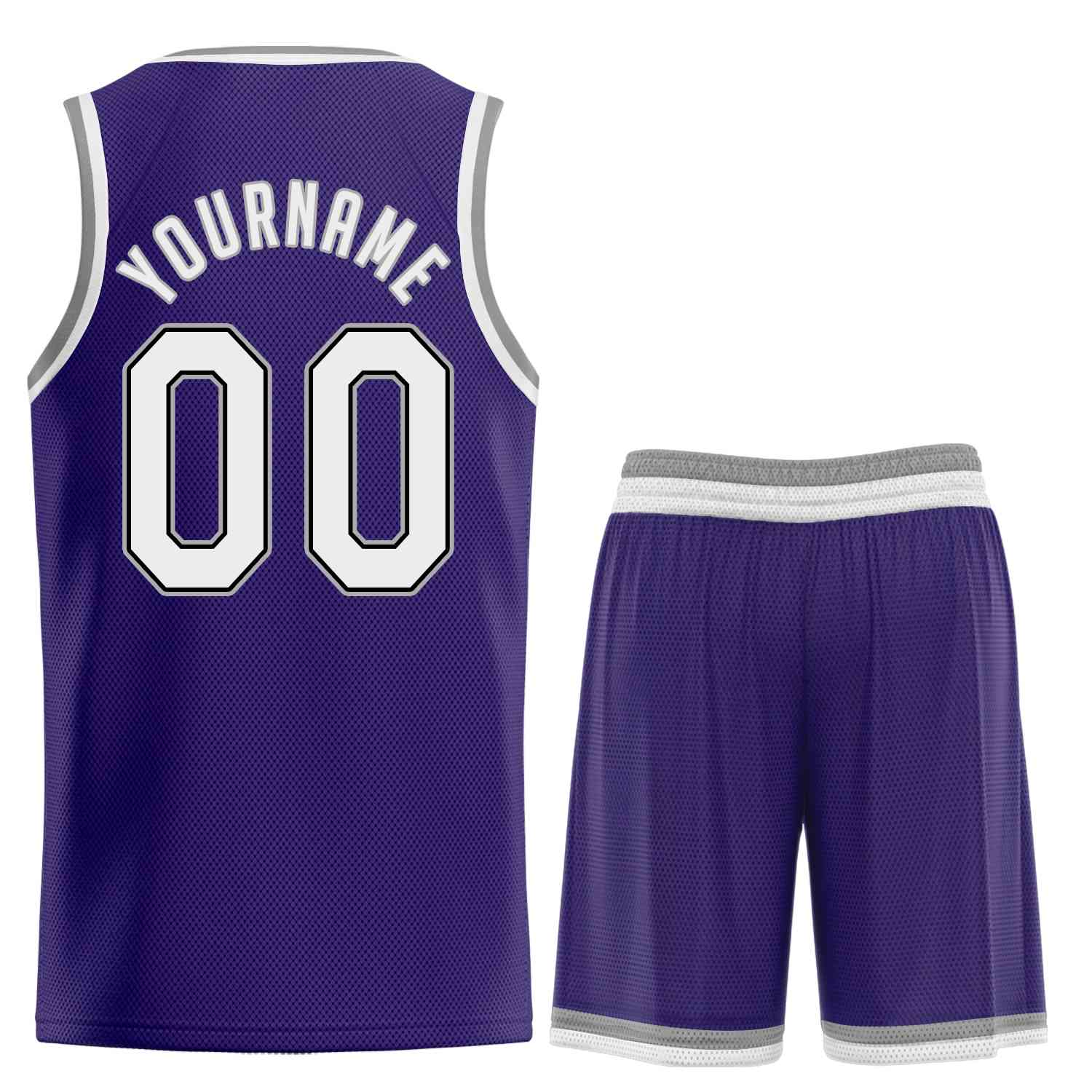 Ensembles classiques violets blancs-noirs personnalisés, maillot de basket-ball uniforme de sport