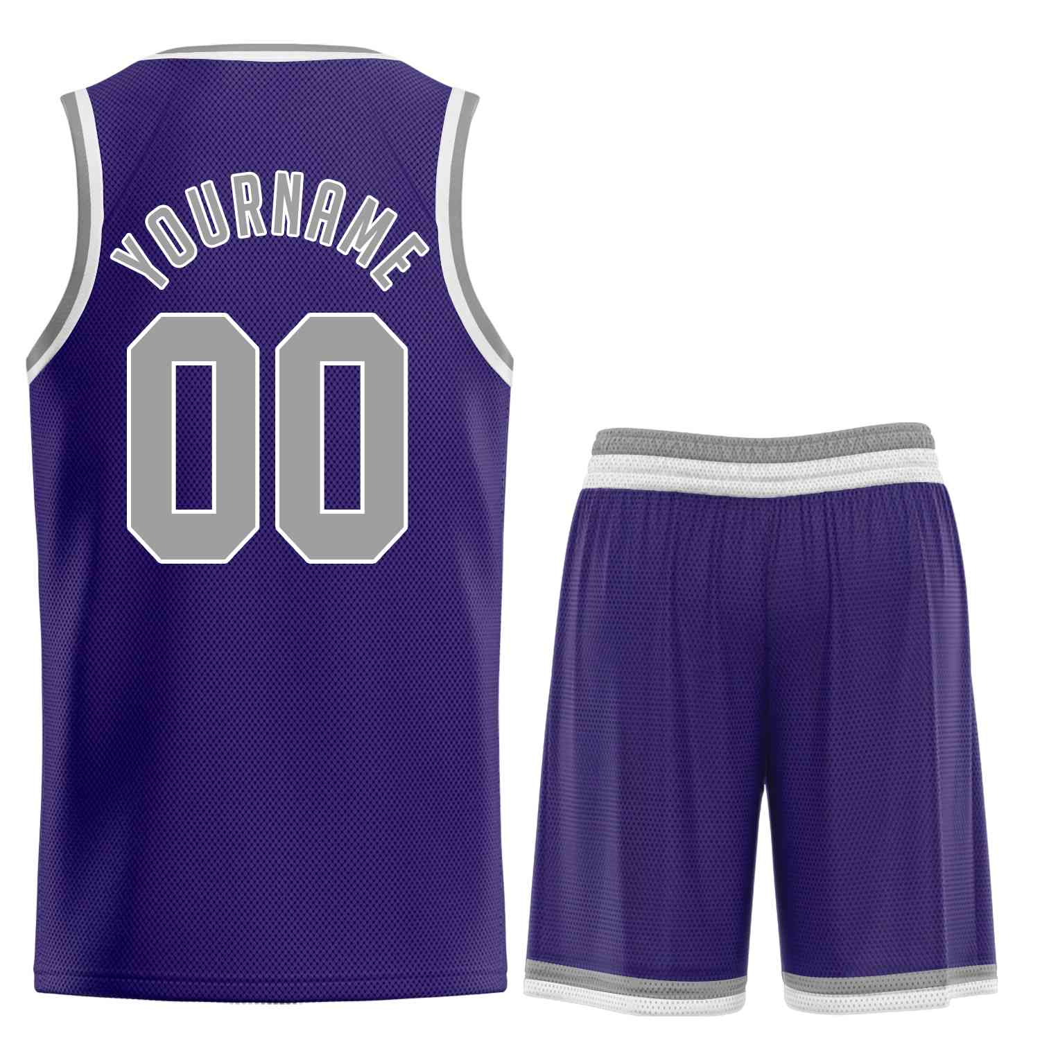 Custom Purple Gray-White Classic Sets Sports Uniform Basketball Jersey