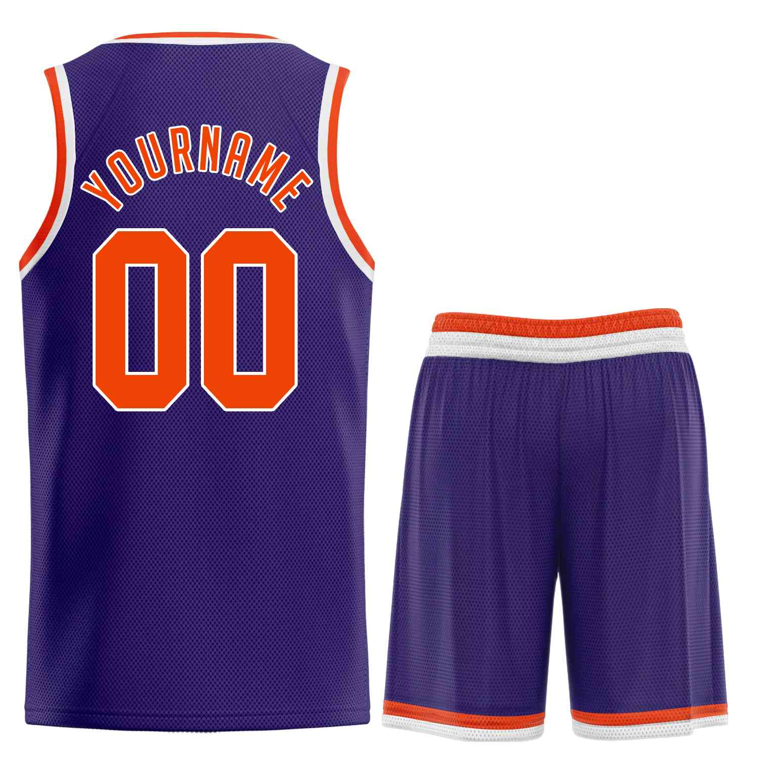 Custom Purple Orange-White Classic Sets Sports Uniform Basketball Jersey