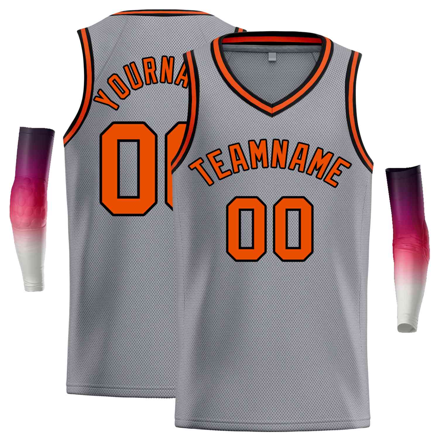 Custom Dark Gray Orange-Black Classic Tops Men Casual Basketball Jersey