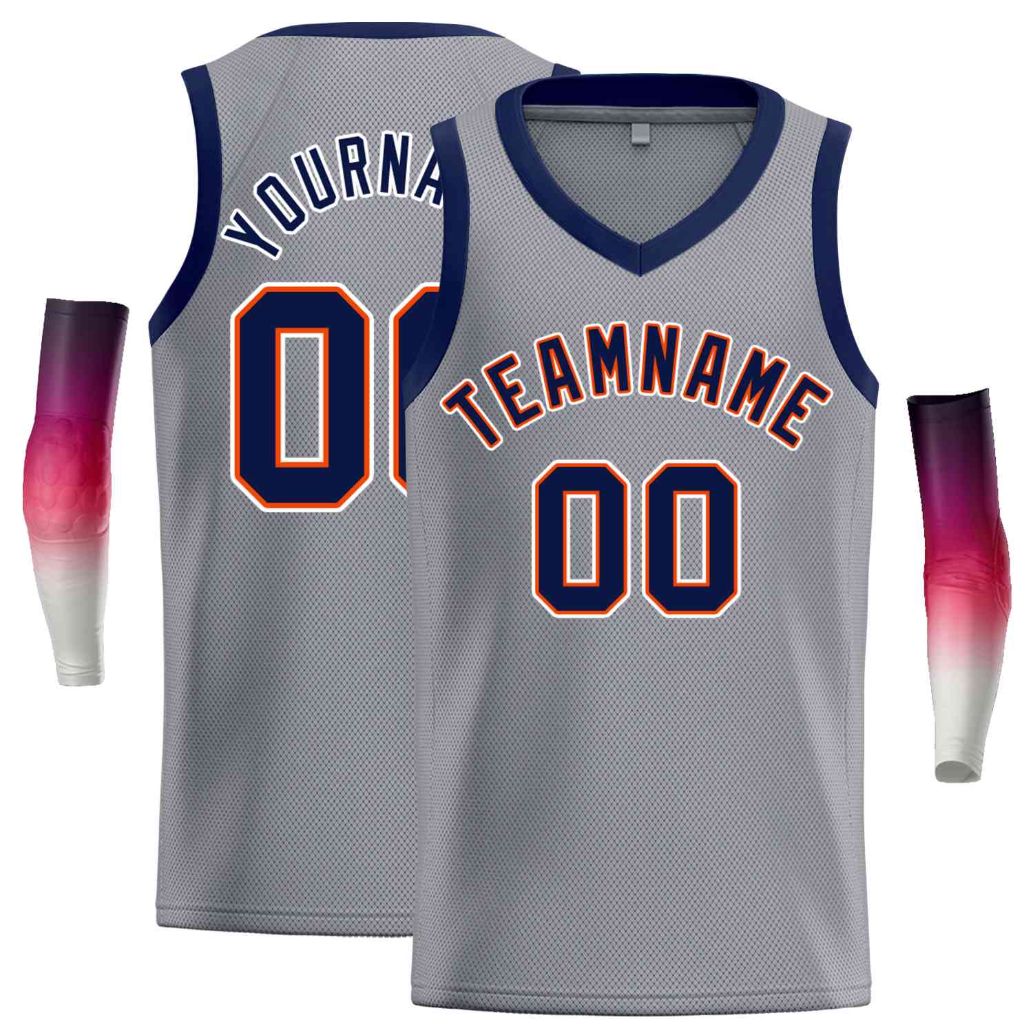 Custom Dark Gray Navy-Orange Classic Tops Men Casual Basketball Jersey