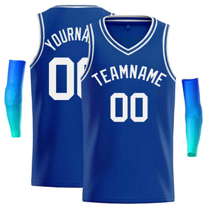 Maillot de basket-ball décontracté pour hommes, haut classique blanc Royal personnalisé