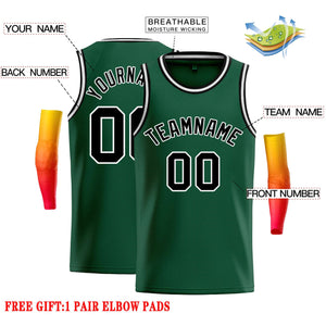 Maillot de basket-ball décontracté, personnalisé, vert, noir et blanc, hauts classiques