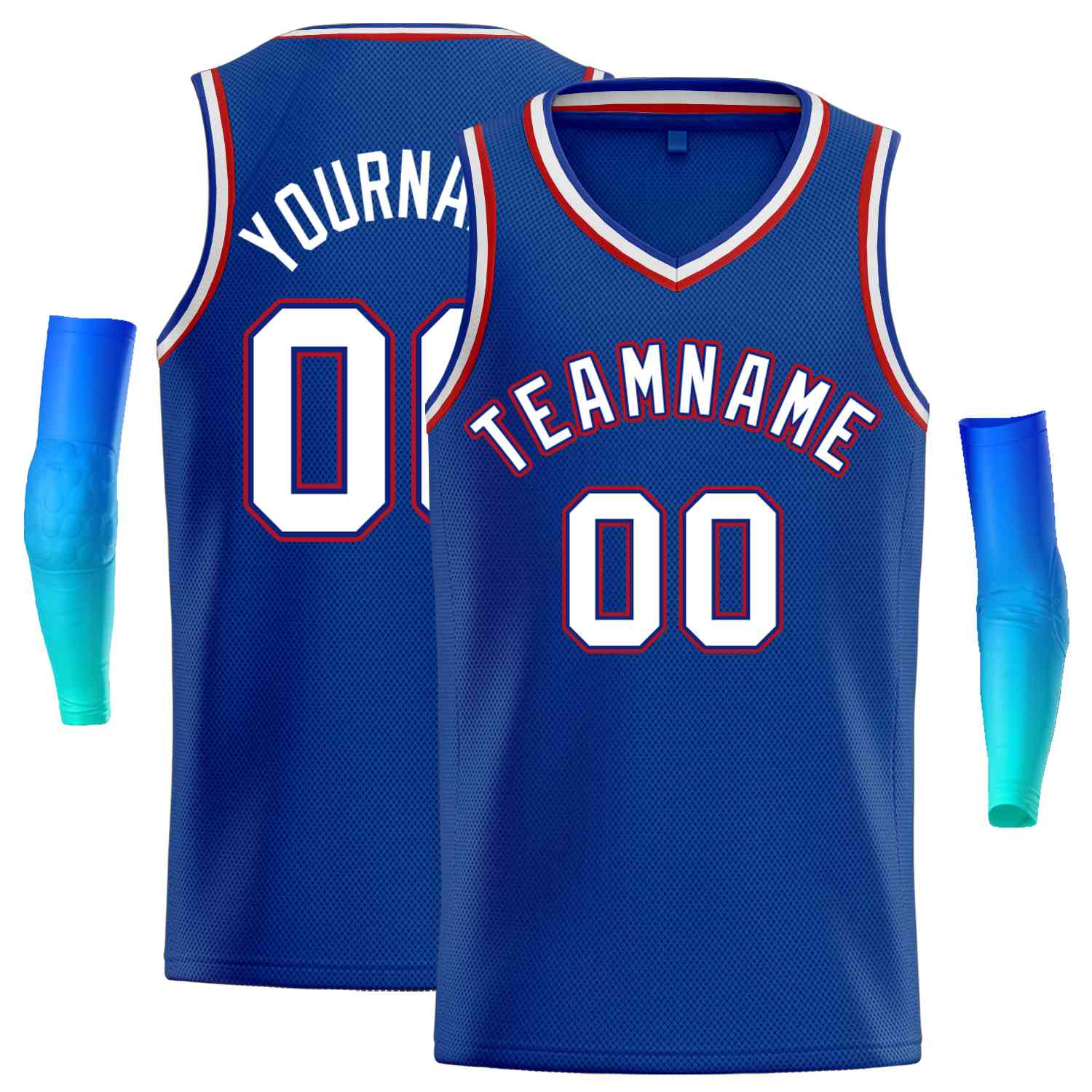 Custom Royal White-Red Classic Tops Men Casual Basketball Jersey