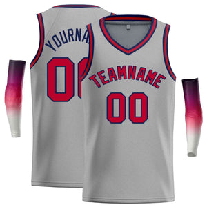 Maillot de basket-ball décontracté pour hommes, haut classique personnalisé gris foncé marine-marron